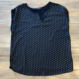 Paper Moon Black Sleeveless Top with Pink Teardrop Motif